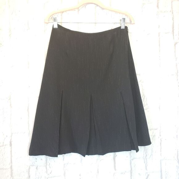 ANNE KLEIN Black/Silver Pinstriped Skirt - Picture 1 of 7